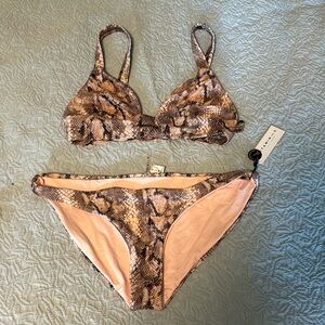 Vitamin A reversible snake skin bikini (top size 8/M and bottoms size 10/L)